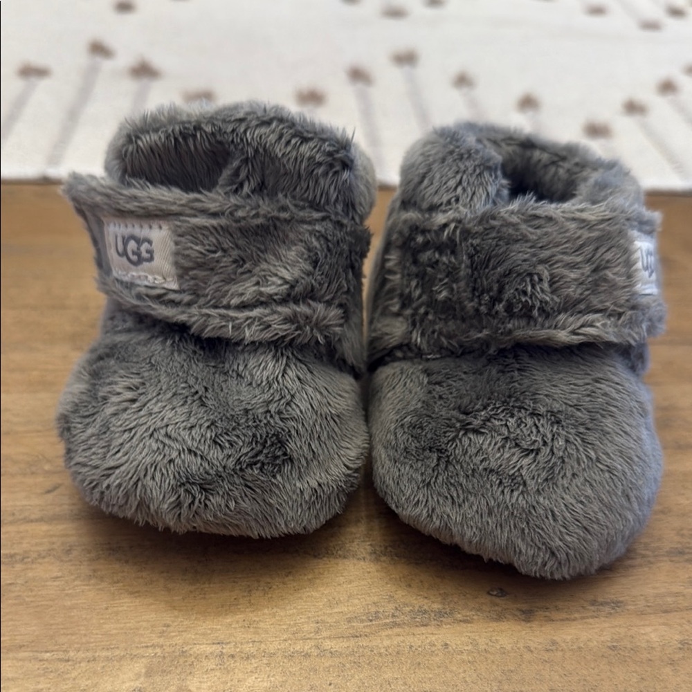 UGG Charcoal Furry Infant Booties